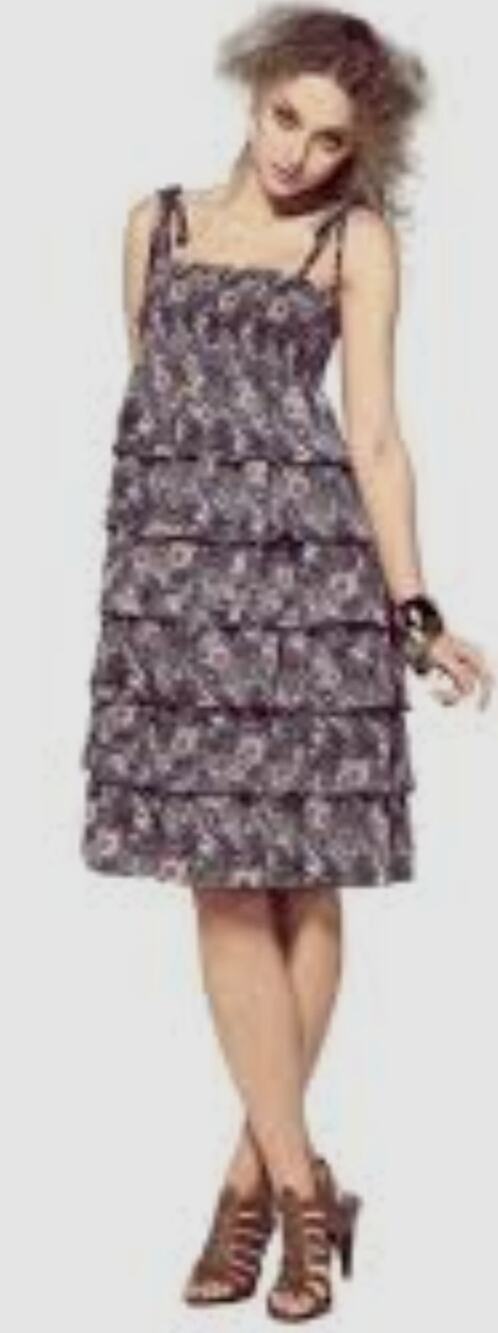 Liberty of London x Target Peacock Print Tiered Sundress Size Large Knee Length